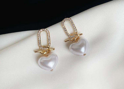 Pearl Geometric Stud Earrings