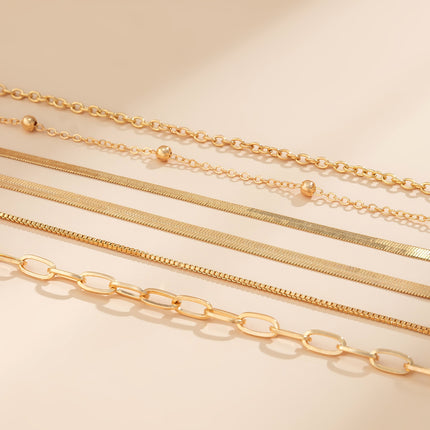 Paperclip Rope Box Chain Bracelet Set