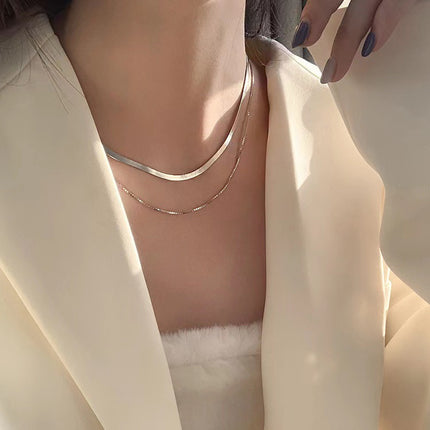 Double Layered Snake Bone Chain Necklace