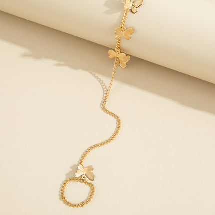 Link Chain Butterfly Finger Hand Bracelets