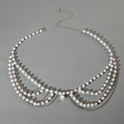Bestone Rhinestone Chain Waist Multi-layer Body Chain