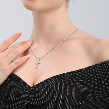 Rhinestone Cross Pendant Necklace