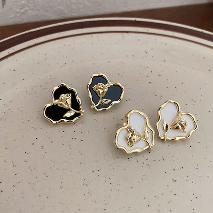 Love Heart Flower Earrings - FASHION SHEGOODS LLC