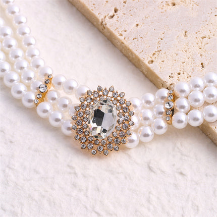 Multi Layer Pearl Beaded Necklaces Healing Crystal Jewelry Necklace - FASHION SHEGOODS LLC