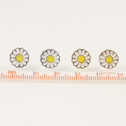 Enamel Daisy Stud Earrings