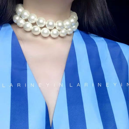 Faux Large 18MM Chunky Pearl Necklace for Women