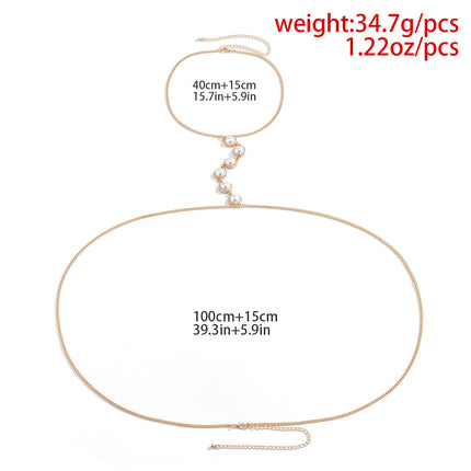 Sexy Body Chain Pearl Layered Bra Chain
