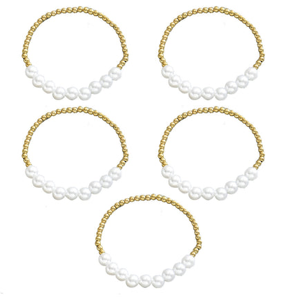 Pearl Stretch beaded Bracelet Set