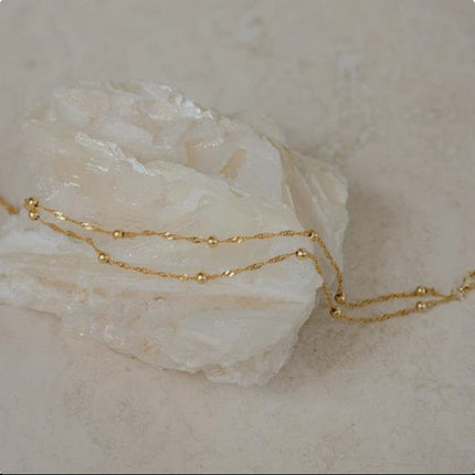 Double Layer Beaded Chain Bracelet
