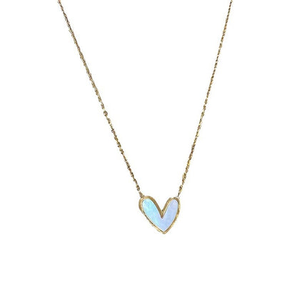 white heart pendent necklace