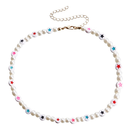 Bohemian Holiday Pearl Necklace Sweet Simple Pearl Star