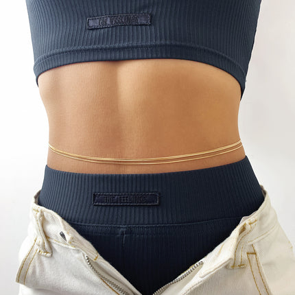 Snake Double Waist Chain Body Jewelry Sexy Shorts Belly Chain