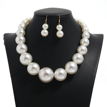 Big Imitation Pearl Necklaces Chunky Boho Short Choker