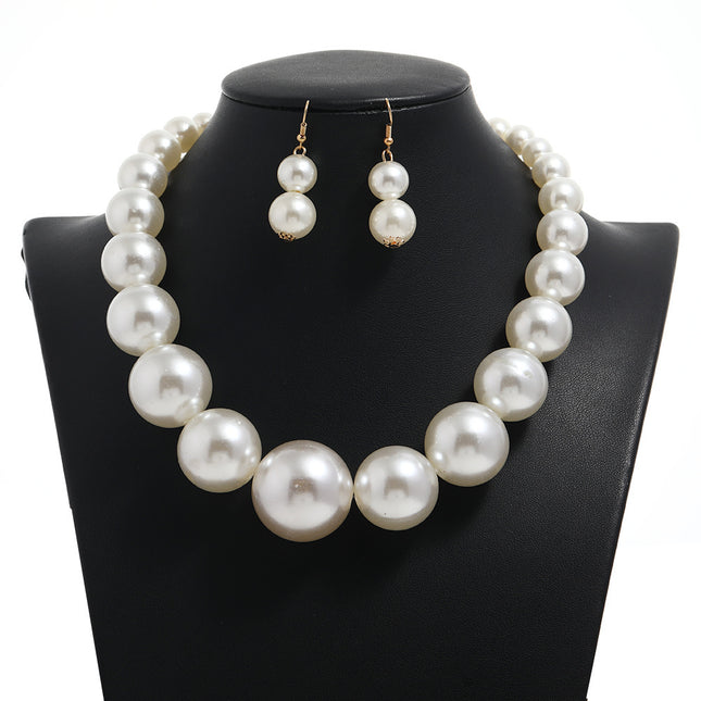 Big Imitation Pearl Necklaces Chunky Boho Short Choker