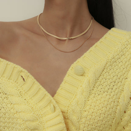 Double Layer Snake Chain Necklace for Women