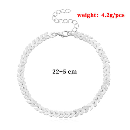 Leaf Arrow Chain Beach Anklet Jewelry