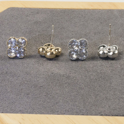 Lucky Rhinestone Four Leaf Clover Earring