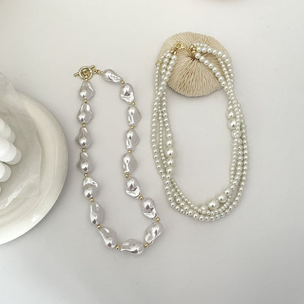 Multilayer Baroque Necklace Pearl Clavicle Chain - FASHION SHEGOODS LLC