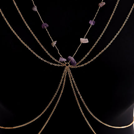 Stone Summer Body Jewelry Chain Beach Sexy Metal Chest Chain
