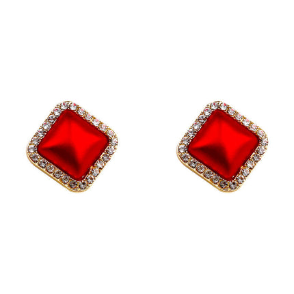 Geometric Square Pearls Stud Earrings - FASHION SHEGOODS LLC