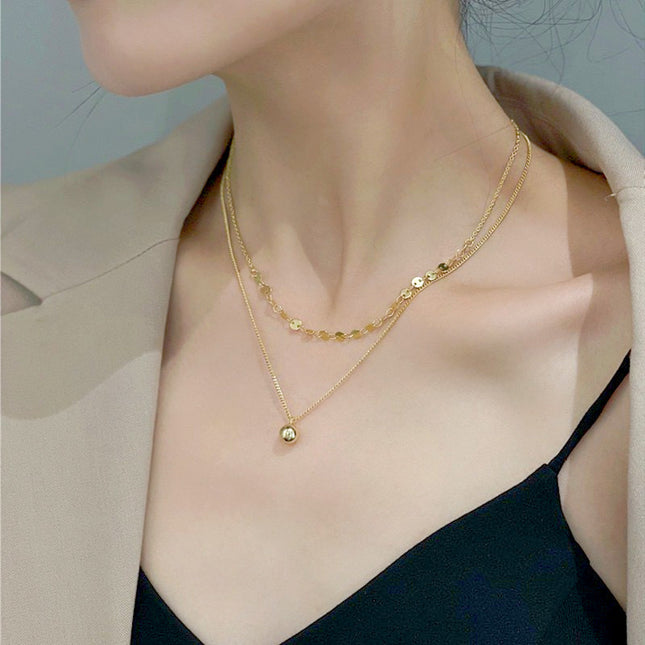 Round Ball Double Layer Necklace
