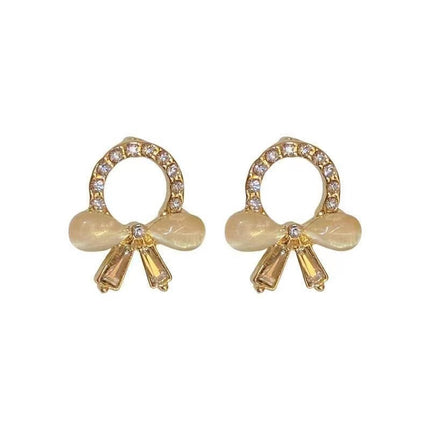 White Flower Opal Stone Earrings