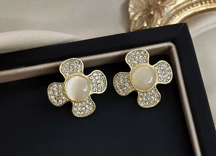 Rhinestone Floral Stud Earrings