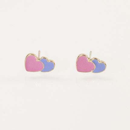 Double Heart Stud Earring