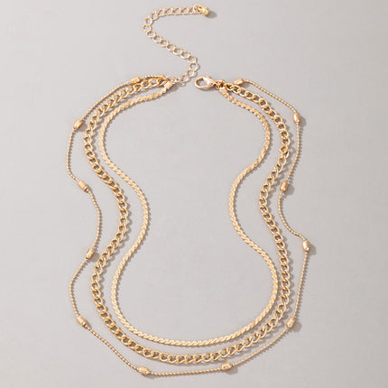 Multi Layered Bead Chain Necklace for Women - FASHION SHEGOODS LLC