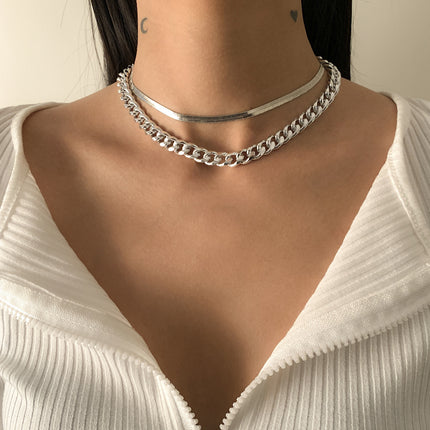 Multilayer Layered Snake Chain Necklace - FASHION SHEGOODS LLC