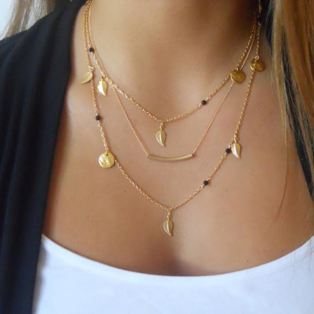 Tassel Leaf Pendant Necklace