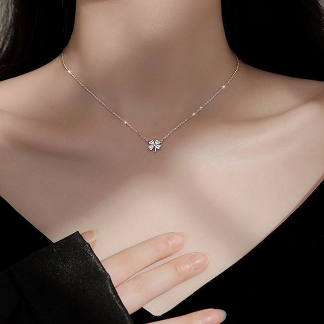 Stone Four-leaf Clover Necklace
