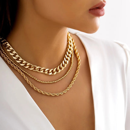 Double Layer Chain Choker Necklace