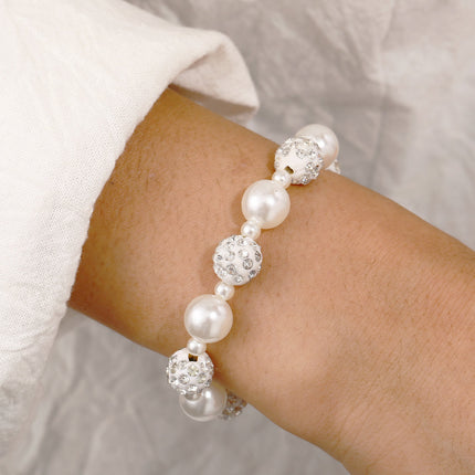 Imitation Pearl Stone Ball Bracelet