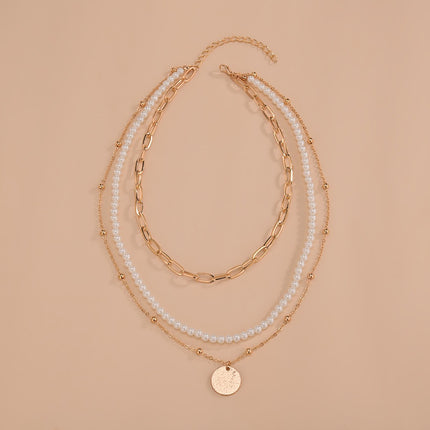 Multi Layer Love Pearl Chain Necklace