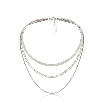 Vintage Layer Necklaces for Women Gold Set Cuban Link Snake Chain