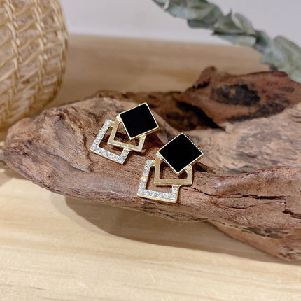 Geometric Hollow square Stud Earrings - FASHION SHEGOODS LLC