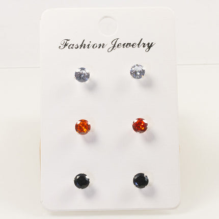 Zircon stud earrings set