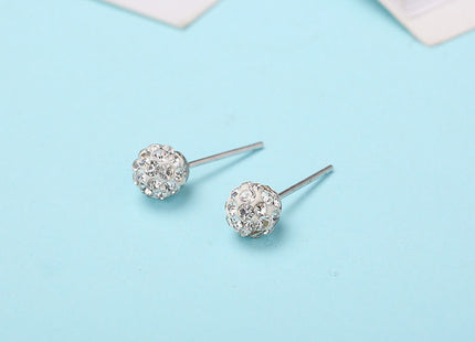 Crystal Rhinestones Round Ball Stud Earrings