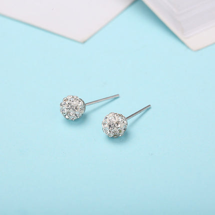 Crystal Rhinestones Round Ball Stud Earrings