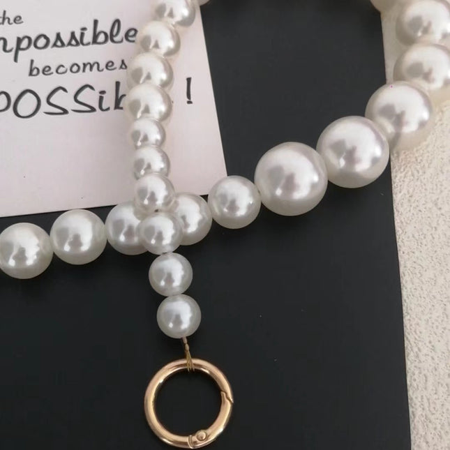 Large Pearl Beaded Chain Shoulder Strap Bag Cute Accessories