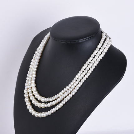 Multi-layer Glass Pearl Sweater Chain Long Necklace - FASHION SHEGOODS LLC