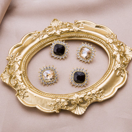 Geometric Square Rhinestone Earring - FASHION SHEGOODS LLC