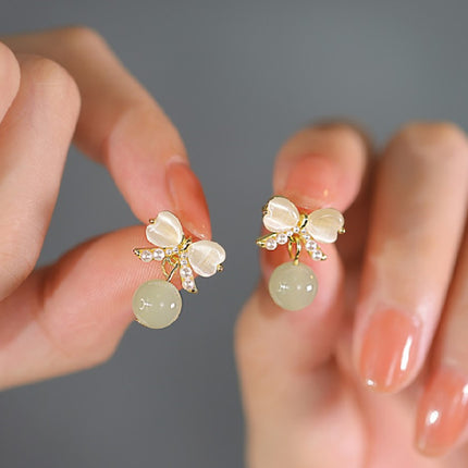Opal Bow Stud Earring - FASHION SHEGOODS LLC