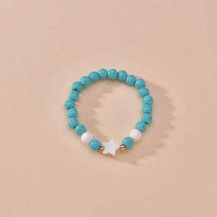 Turquoise Beaded Shell Star Bracelet