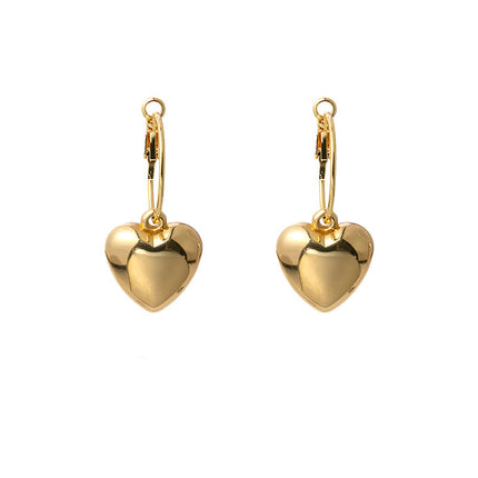 Love Heart Charm Hoop Earring