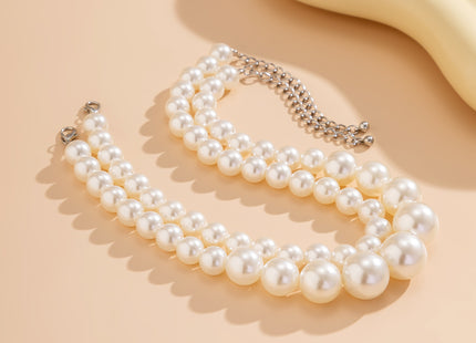 New Fashion Necklace Double-layer Pearl Choker Necklace Pearl Beaded Necklace
