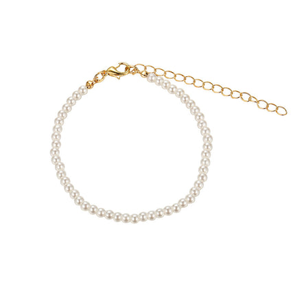 Elegant White Imitation Pearls Necklace Choker Women