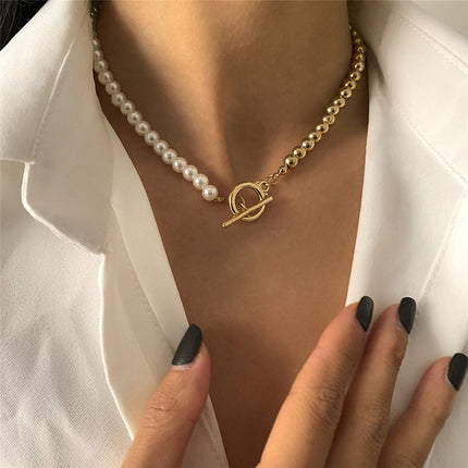 Baroque Pearl Chain Necklace Women Collar