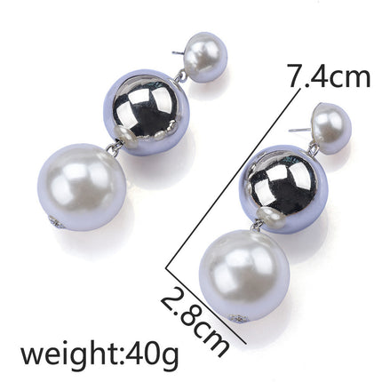 Hip-hop CCB Round Beaded Round Earrings